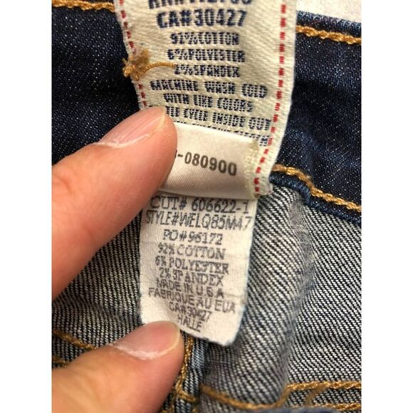 True Religion Womens Jeans Size 26 Halle Blue Dark Wash Denim Y2K Made In USA - Picture 6 of 8
